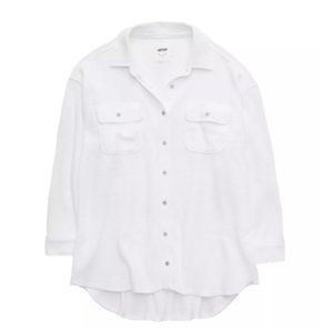 Aerie Lumberjane Waffle Shirt White XXL